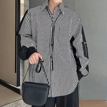 Load image into Gallery viewer, Paneled Color Contrast Stripe Long Sleeve Shirt
