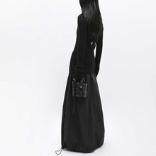 Load image into Gallery viewer, Black Adjustable Drawstring Skirt
