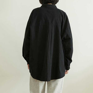 Loose Solid Color Long-sleeved Shirt