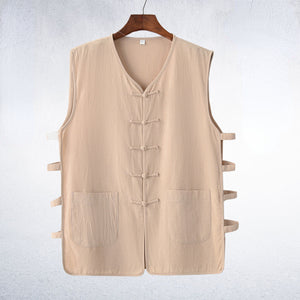 Thin Casual Cotton And Linen Vest