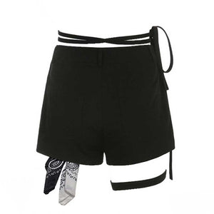 Leg Chain Belt High Waist Strap Shorts