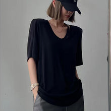 Load image into Gallery viewer, Thin Ice Silk Hollow T-shirt Top
