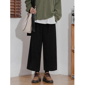 Retro Corduroy Wide Leg Ninth Pants