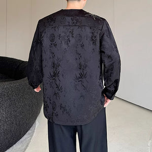 Fireworks Embroidered Jacquard Long-sleeved Shirt