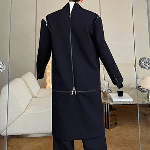 Deconstructed Multi-zip Detachable Trench Coat