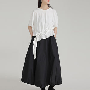 Pleated Puffy Half-length Skirt