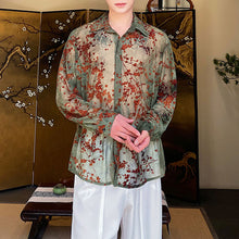 Load image into Gallery viewer, Floral Mesh Lapel Shirt
