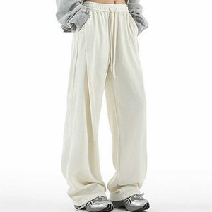 Loose Casual High-density Twill High-waist Drape Wide-leg Pants