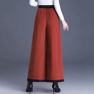 Loose Hemmed Casual Thickened Wide-leg Pants