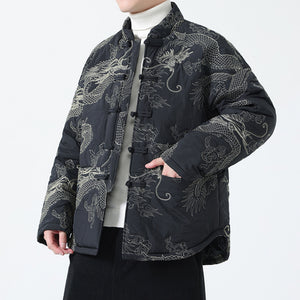 Winter Dragon Embroidered Tang Suit Jacket