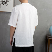 Load image into Gallery viewer, Loose Button Round Neck Top Half Sleeves Shirt
