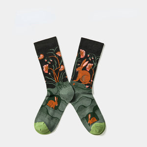 French Jacquard Casual Socks