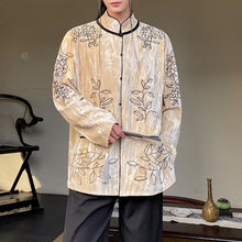 Load image into Gallery viewer, Vintage Stand Collar Embossed Embroidered Loose Shirt
