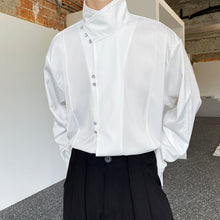 Load image into Gallery viewer, Satin Button Down Adjustable Lapel Shirt
