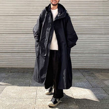 Load image into Gallery viewer, Relaxed Fit Hooded Single-breasted Mid-length Coat
