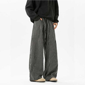 Vertical Striped Loose Straight Pants