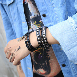 Punk Rivet Hip Hop Bracelet Chain