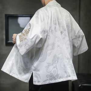 Vintage Hanfu Dragon and Phoenix Embroidered Cardigan