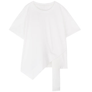 Irregular Round Neck Short Sleeve T-Shirt