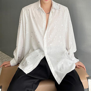 Shiny Chiffon Thin Long Sleeve Shirt