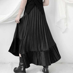 High Waist Casual Pleated Irregular Skirt