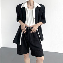 Load image into Gallery viewer, Summer Black and White Lapel Shirt
