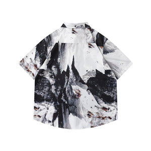 Retro Ink Painting Short-sleeved Shirt