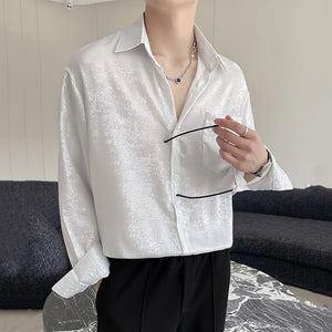 Ultra-thin Glossy Loose Long-sleeved Shirt