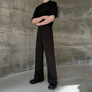 Straight Fit Loose Flared Trousers