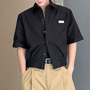 Summer Short-sleeved Shirt with Detachable Shoulder Pads