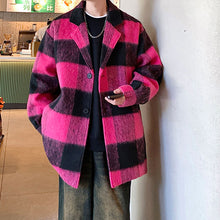 Load image into Gallery viewer, Winter Plaid Wool Mid-length Coat
