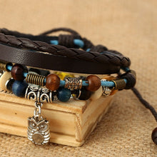 Load image into Gallery viewer, Leather Beaded Bracelet
