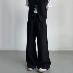 Simple Vest Wide-leg Pants Suit