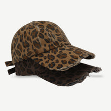 Load image into Gallery viewer, Leopard Print Ripped Baseball Cap
