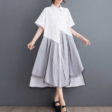 Load image into Gallery viewer, Mesh Patchwork Loose Irregular Shirt Dress
