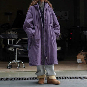 Casual Hooded Cotton Loose-fitting Long Coat