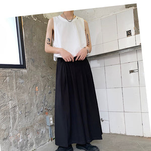 Loose Wide Leg Big Flare Cropped Hakama