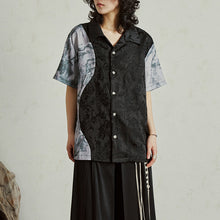 Load image into Gallery viewer, Jacquard Paneled Short-sleeved Shirt
