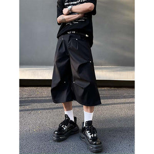 Rivet Pleated Machete Wide Leg Pants