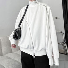 Load image into Gallery viewer, High Collar Zipper Solid Color Sweatshirt
