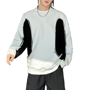 Black and White Contrast Chain Casual Sweatshirt