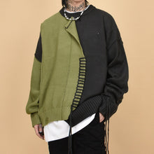 Load image into Gallery viewer, Irregular Stitching Contrast Patchwork Pullover Sweater
