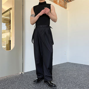 Black Suspenders Casual Trousers