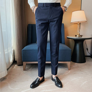 Striped Casual Naples Slim-fit Trousers