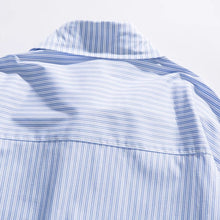 Load image into Gallery viewer, Japanese Fake Two-piece Striped Long-sleeved Shirt
