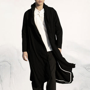 Retro Cotton Linen Mid-length Cape Jacket