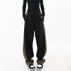 Patchwork Sports Wide Leg Pants