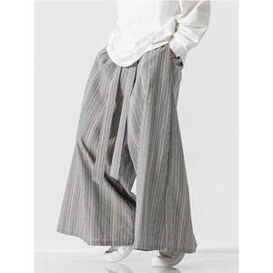 Loose Culottes Harem Stripe Casual Pants