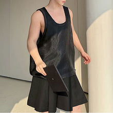 Load image into Gallery viewer, Double Layer Satin Pearlescent Mesh Sleeveless Tank Top
