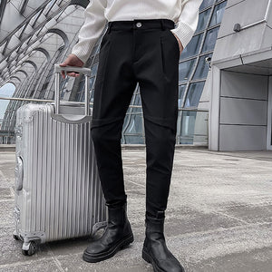 Dark Black Slim Pencil Pants